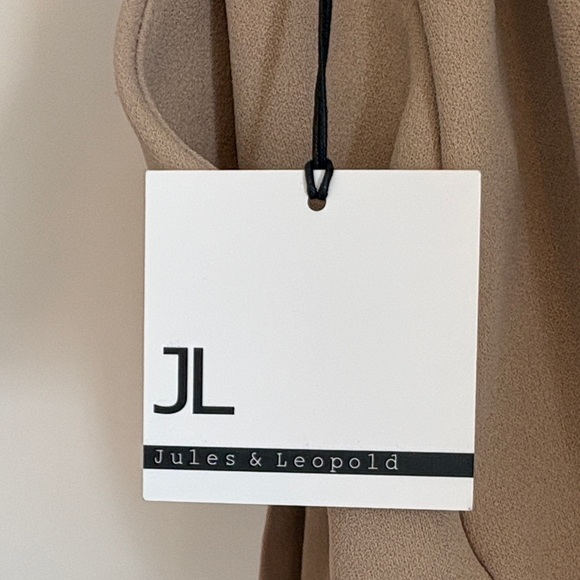 NWT - Jules & Leopold Taupe Paperbag High-Waist Tie Shorts - Size S - Picture 5 of 8